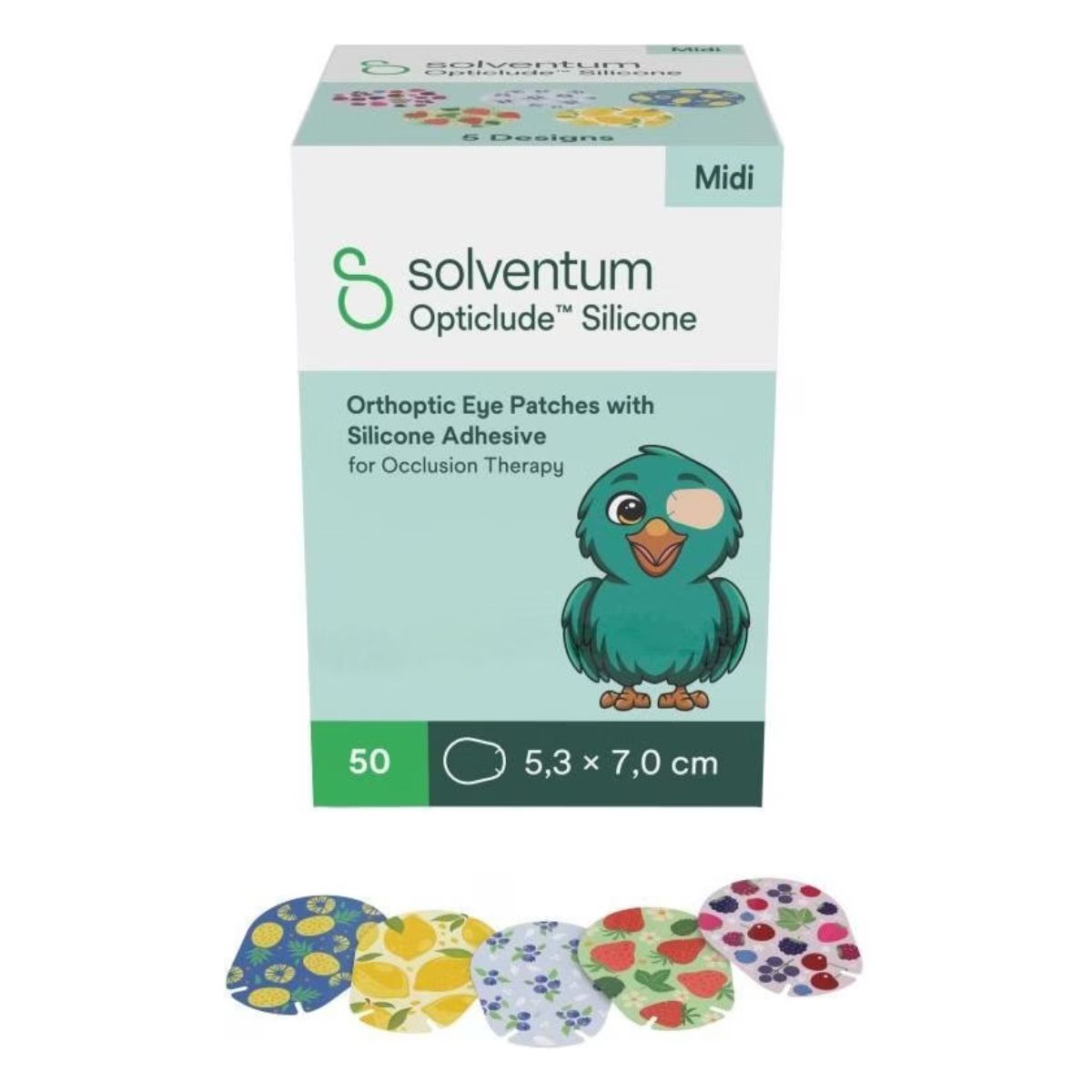 Solventum Opticlude Midi 5.3x7 cm Silicon Augenpflaster Girls 50 Stück
