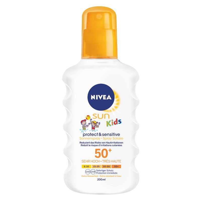 Nivea Sun Kids Protect + Sensitive Spray LSF 50+ 200 ml Nivea Sun Kids Protect + Sensitive Spray LSF 50+ 200 ml