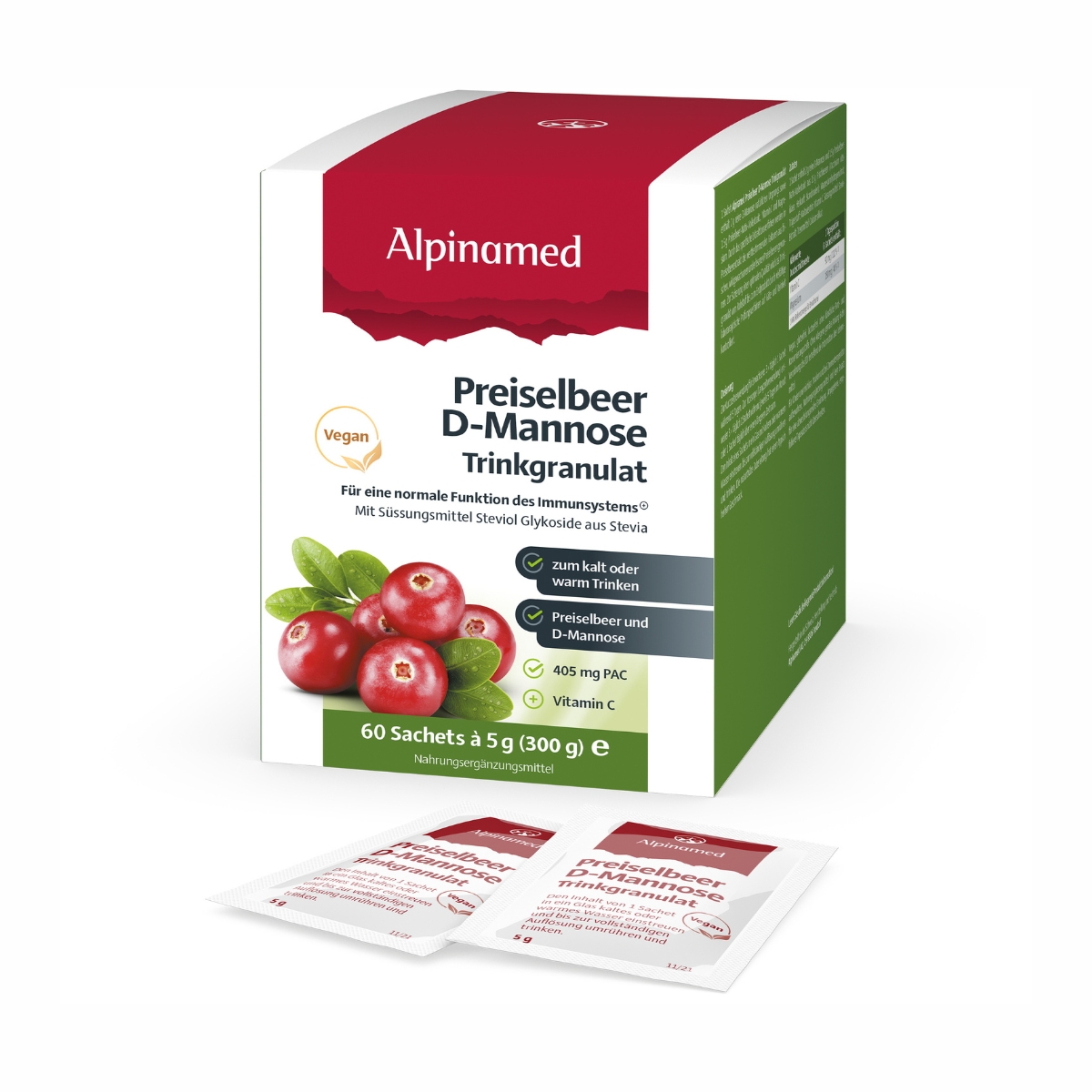 Alpinamed Preiselbeer D-Mannose Granulat 60 Beutel 5 g