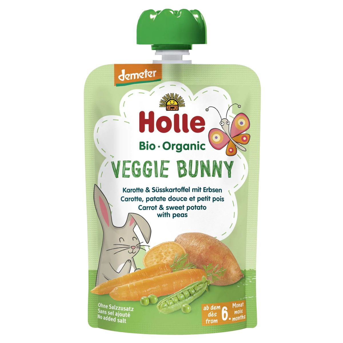 Holle Veggie Bunny Pouchy Karotte Süsskartoffel Erbsen 6x 100 g Holle Veggie Bunny Pouchy Karotte Süsskartoffel Erbsen 6x 100 g