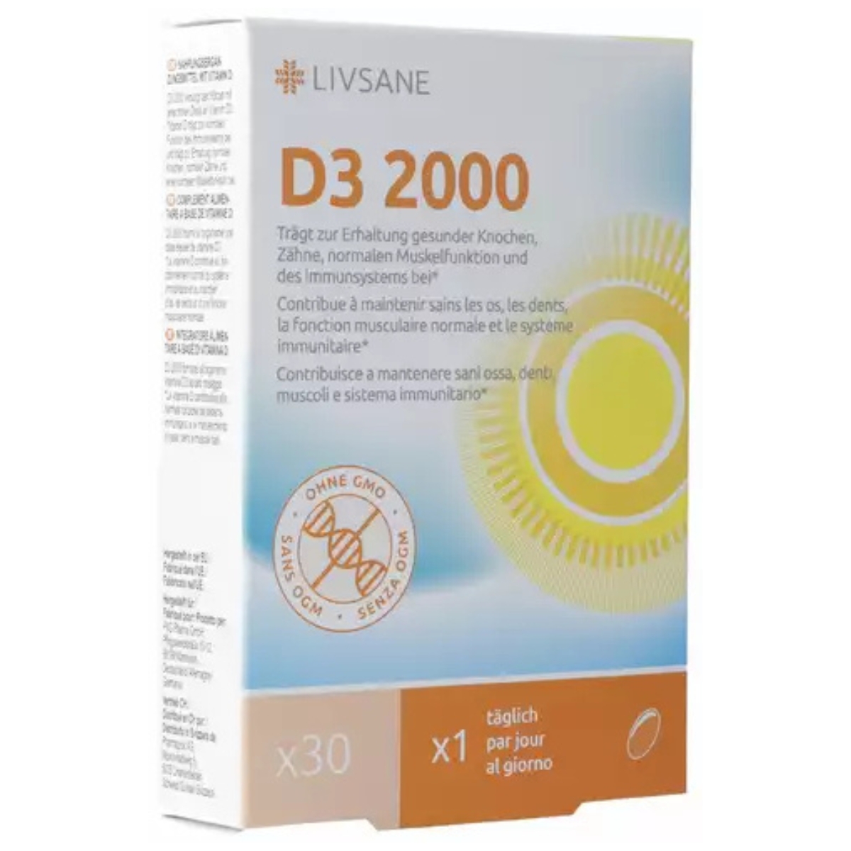 Livsane Vitamin D3 2000 Weichkapseln 30 Stück