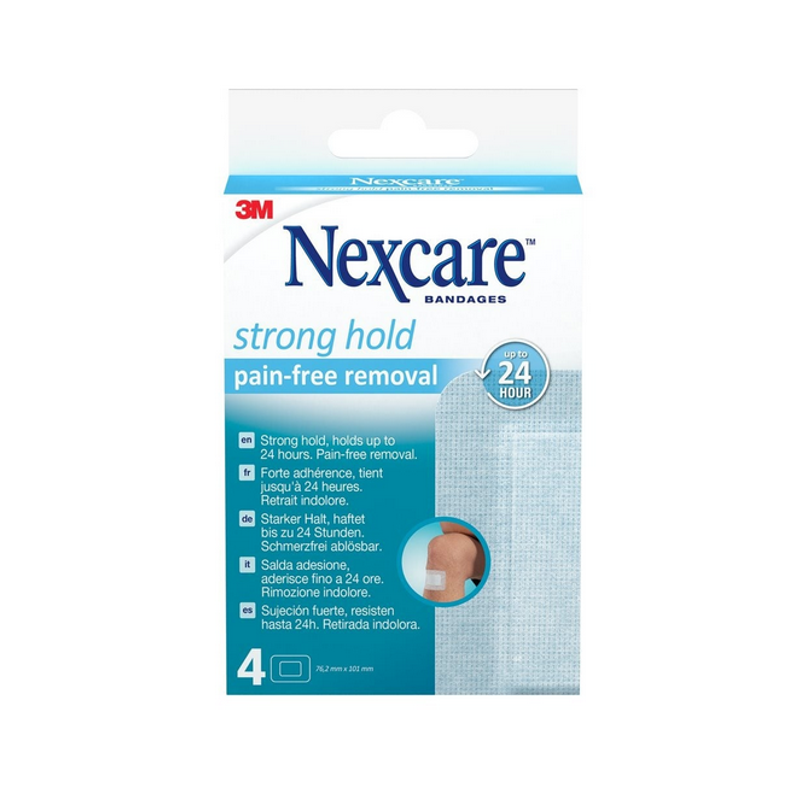 3M NEXCARE Strong Hold Pads 76.2 x 101 mm 4 Stück