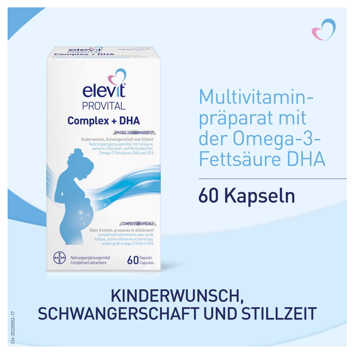 Elevit Provital Complex + DHA Kapseln 60 Stück Elevit Provital Complex + DHA Kapseln 60 Stück