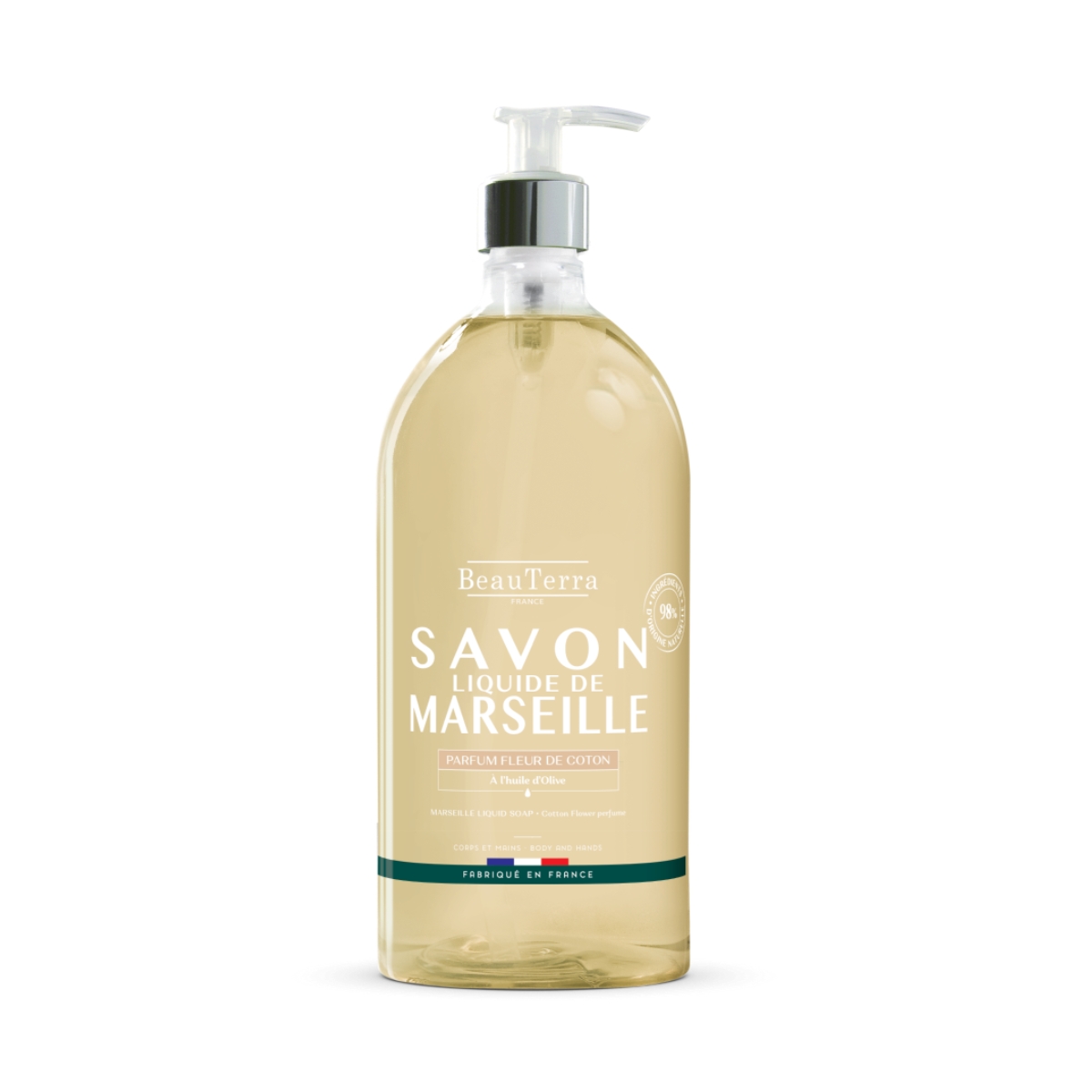 BeauTerra Flüssigseife Marseille Baumwollblüte 