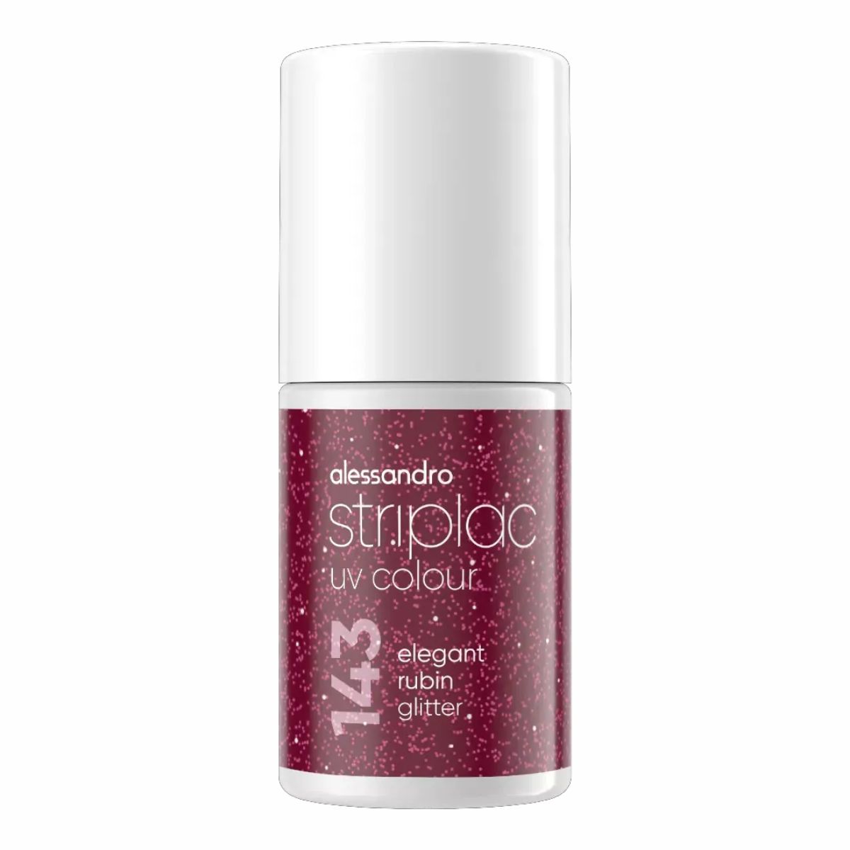 Image of Alessandro Striplac UV Colour 143 Elegant Rubin Glitter 6.5 ml