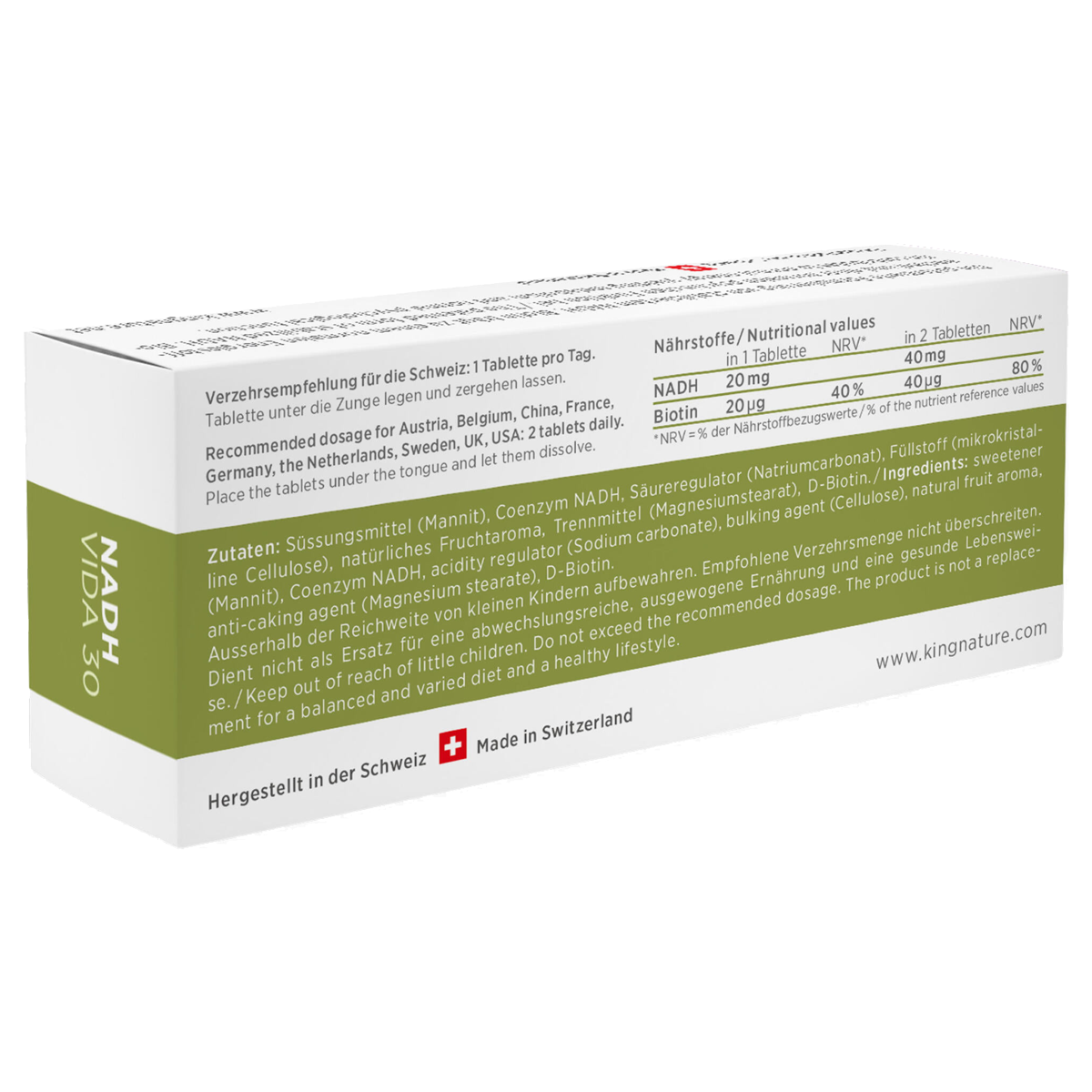Kingnature NADH Vida Tabletten 20 mg 30 Stück Kingnature NADH Vida Tabletten 20 mg 30 Stück