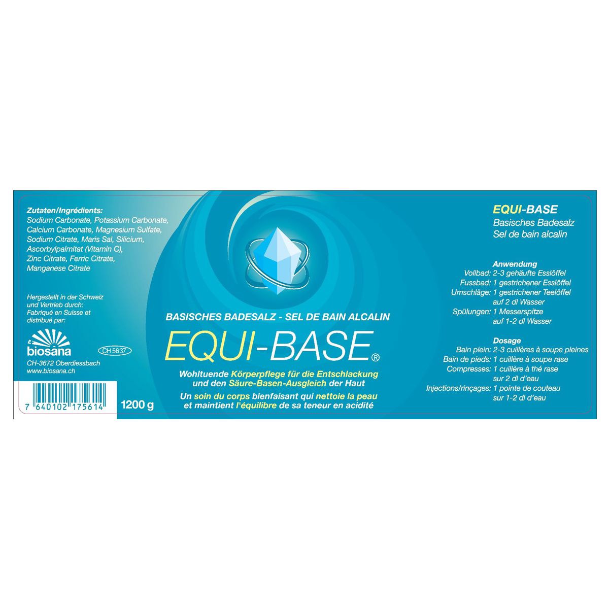 Equi-Base Badesalz basisch Inhaltsstoffe