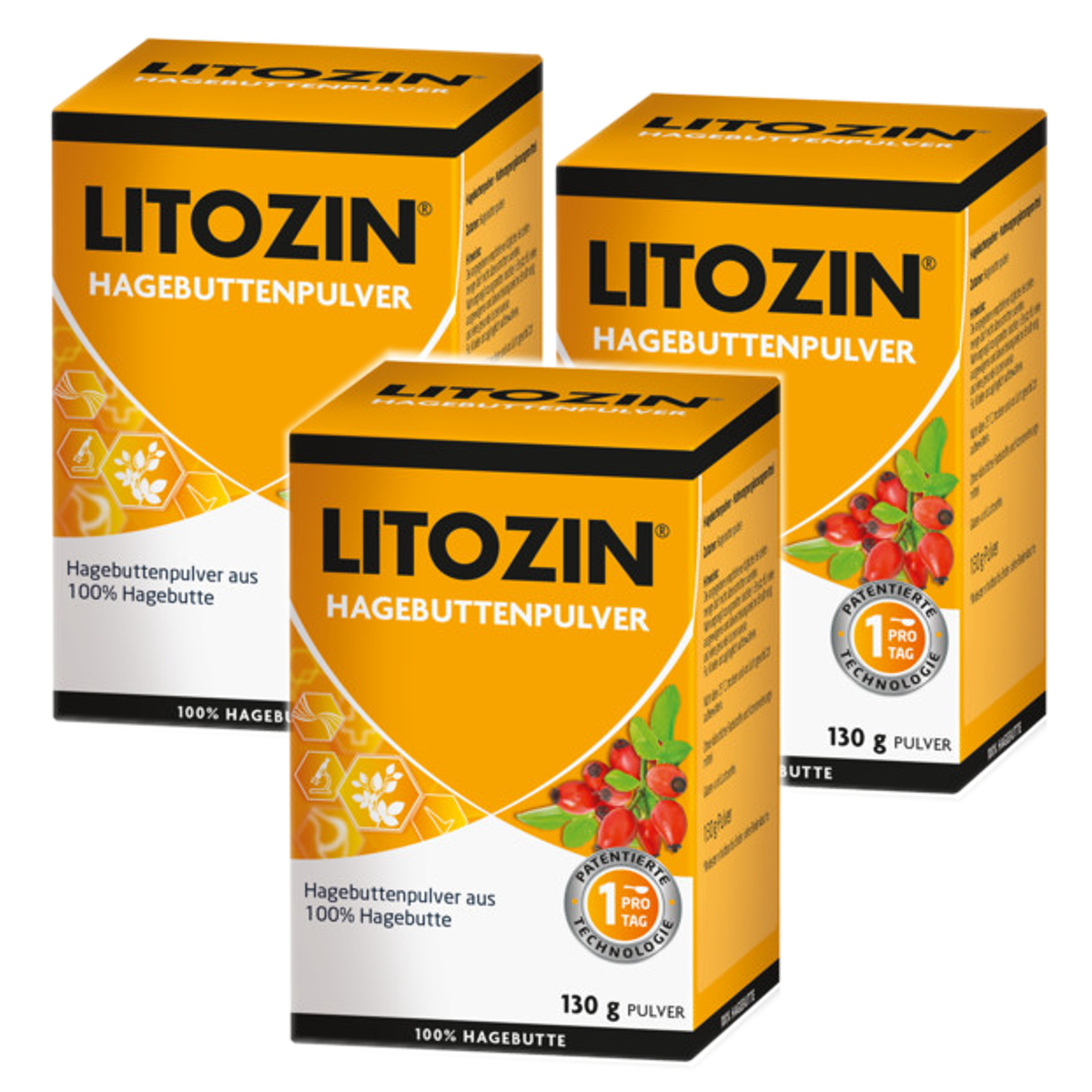 Litozin Hagebuttenpulver Dose 3x 130 g Litozin Hagebuttenpulver Dose 3x 130 g
