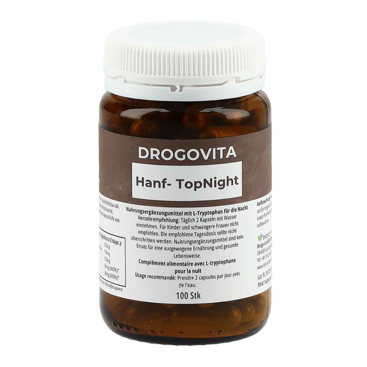DROGOVITA Hanf TopNight Kapseln Glas 100 Stück DROGOVITA Hanf TopNight Kapseln Glas 100 Stück