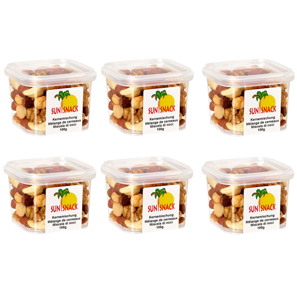 Sun Snack Kernemischung ohne Sultaninen 6 Dosen 100 g Sun Snack Kernemischung ohne Sultaninen 6 Dosen 100 g