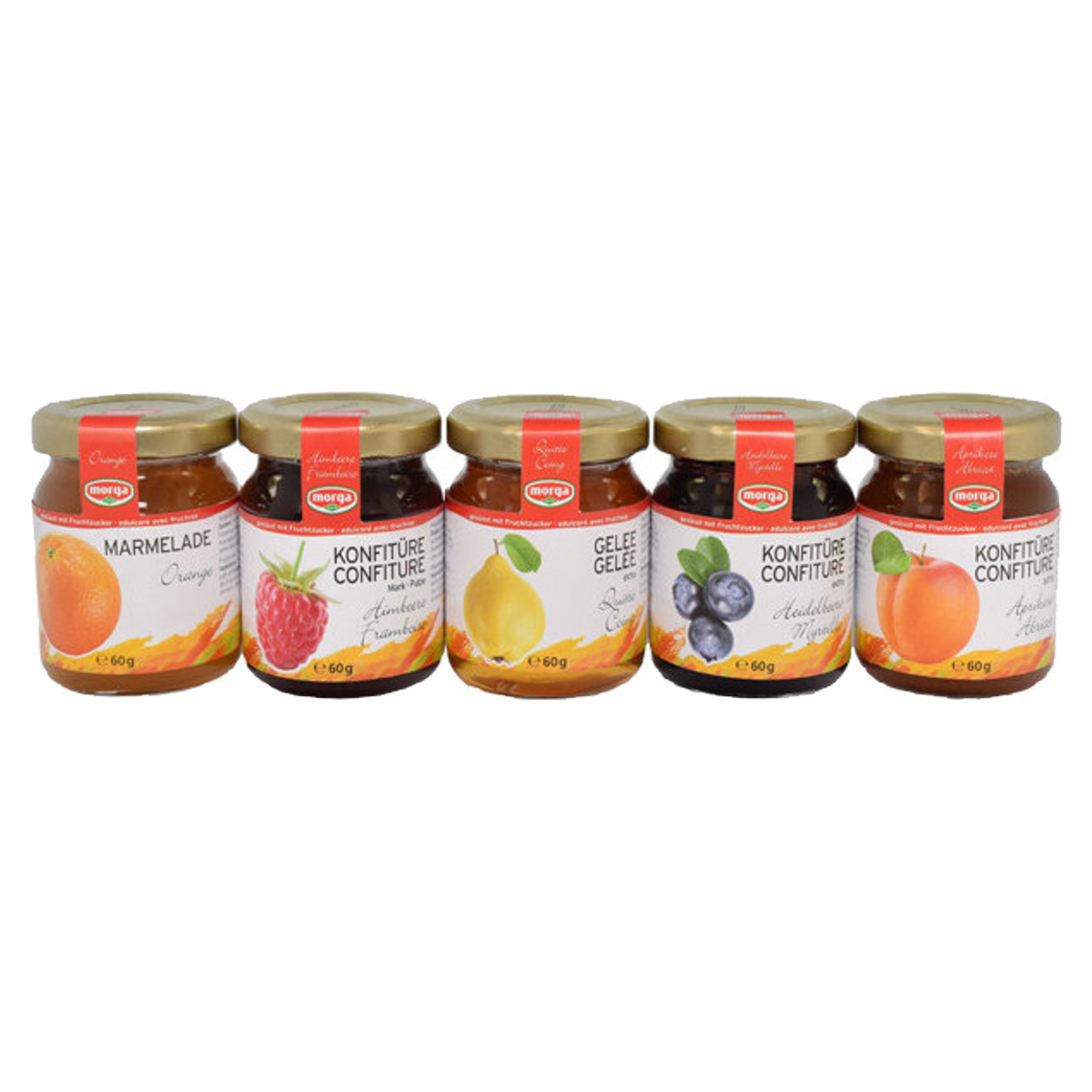 Morga Midget Konfitüre Fruchtzucker 5x 60 g Morga Midget Konfitüre Fruchtzucker 5x 60 g
