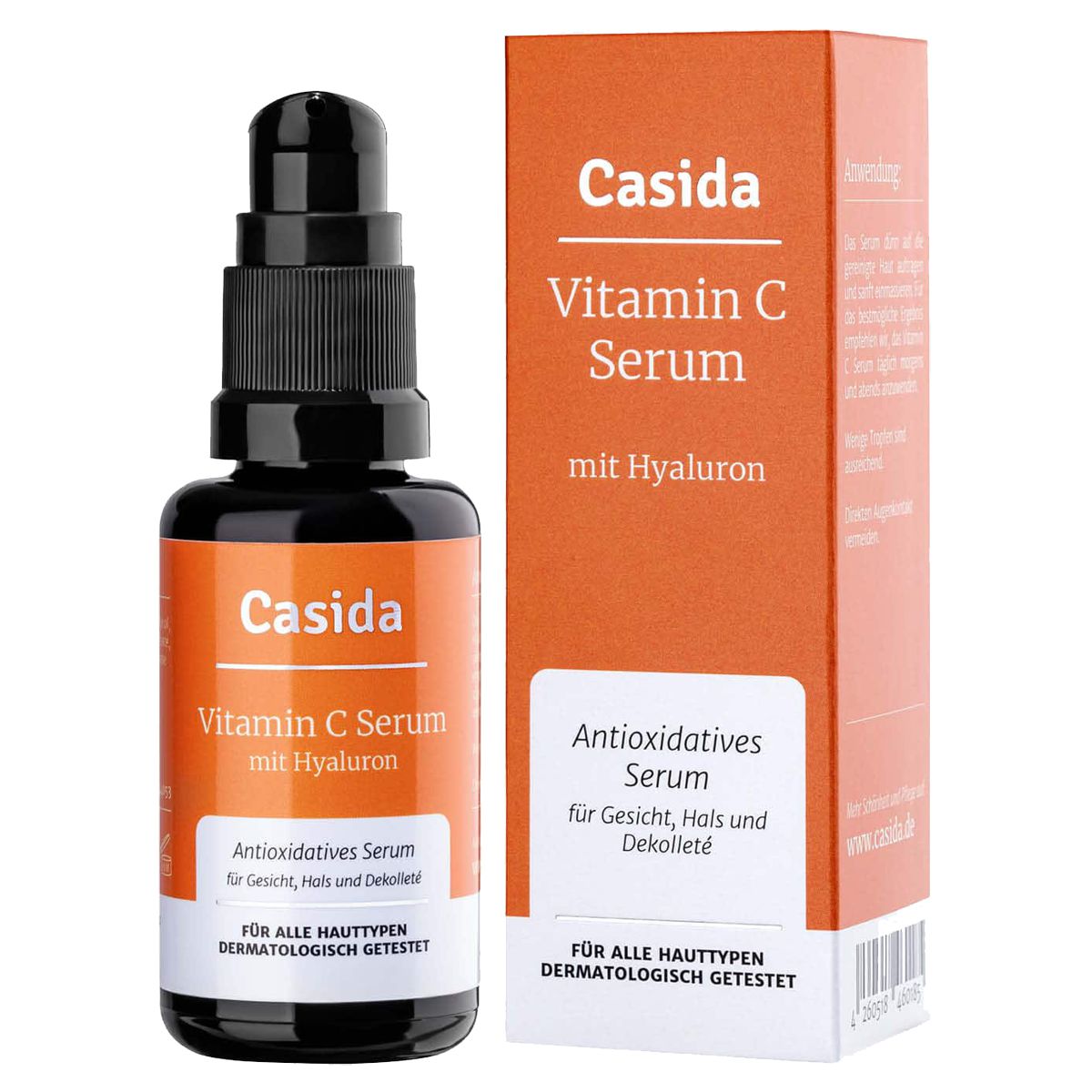 Casida Vitamin C Serum mit Hyaluron Dispenser 30 ml
