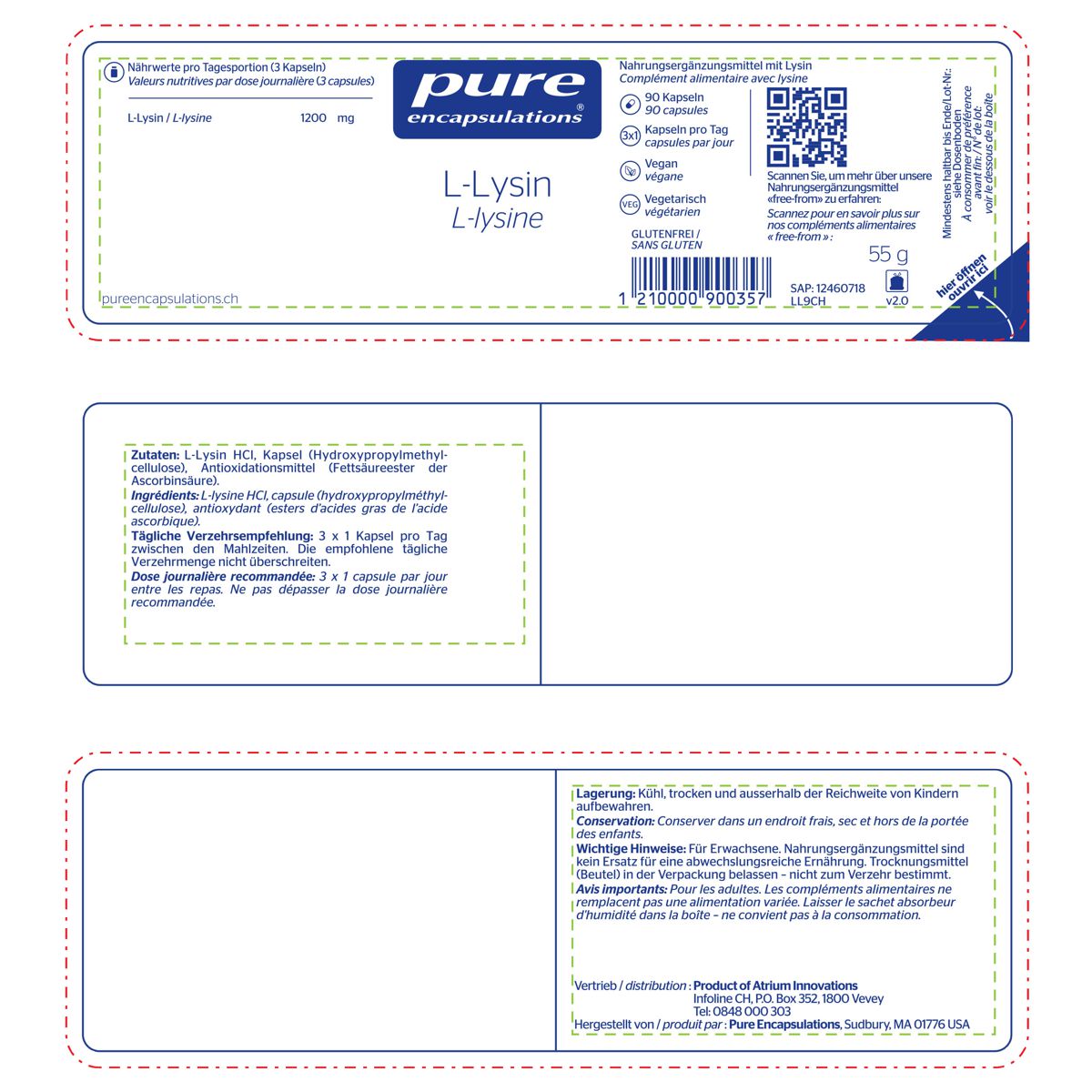Pure L-Lysin Kapseln Dose 90 Stück Pure L-Lysin Kapseln Dose 90 Stück
