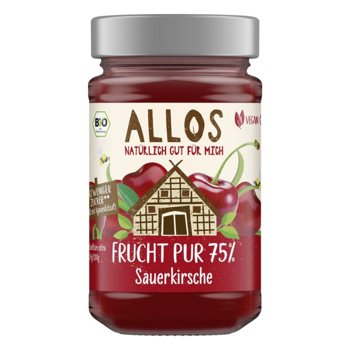 ALLOS Frucht Pur Konfitüre 75 % Sauerkirsche Bio 250 g