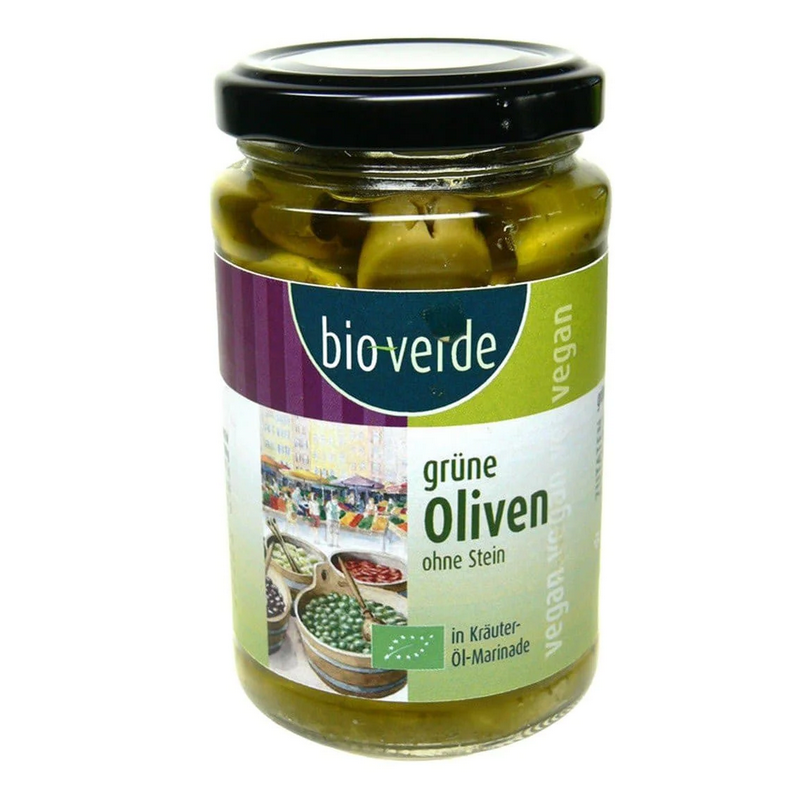 BIO VERDE Oliven grün ohne Stein 200 g BIO VERDE Oliven grün ohne Stein 200 g