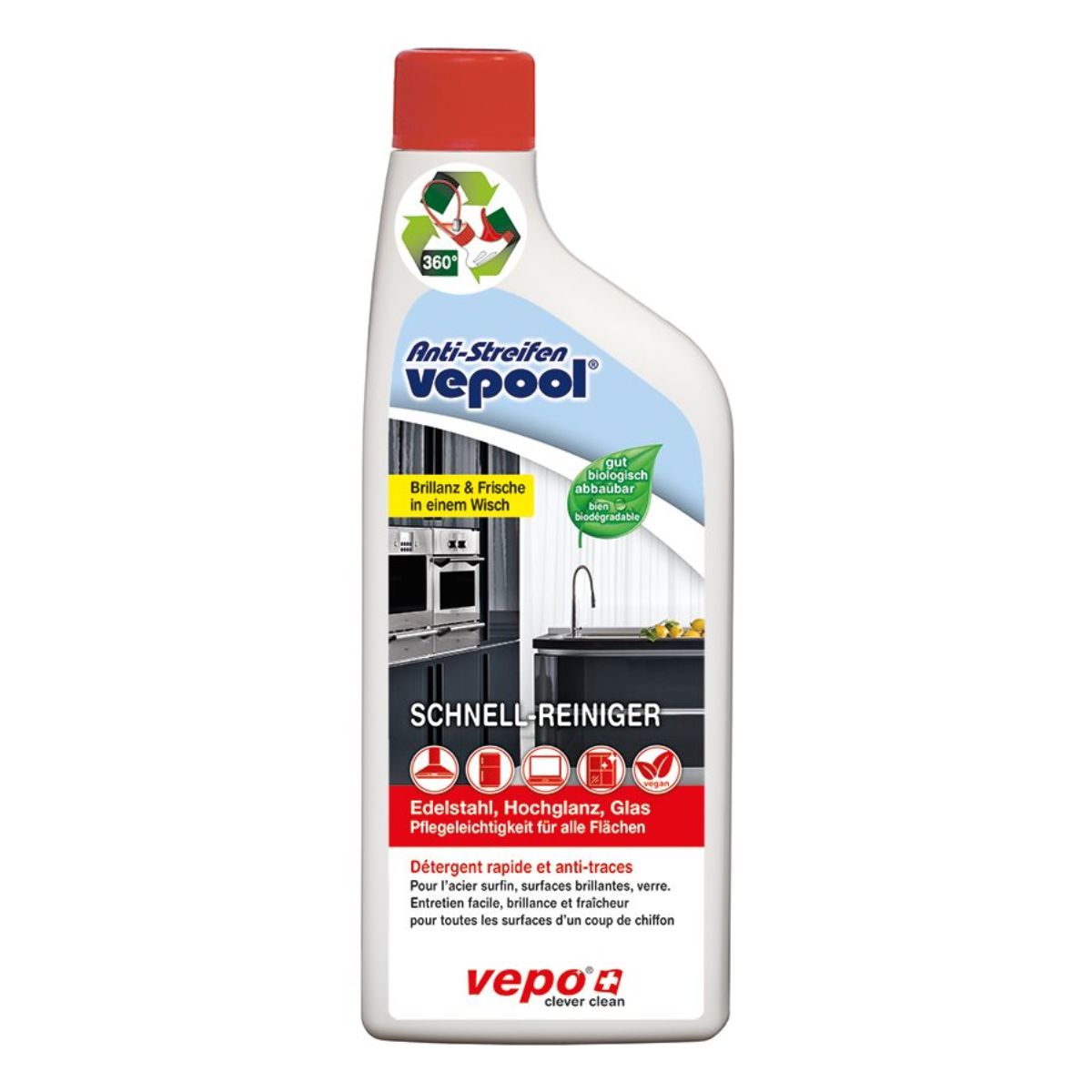 Vepool Anti-Streifen Schnell-Reiniger ohne Sprühkopf