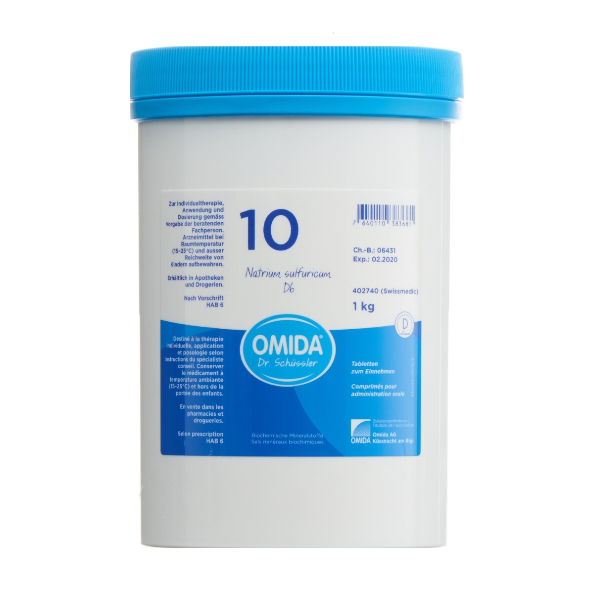 Omida Schüssler No 10 comprimés D6 1000 g Omida Schüssler No 10 comprimés D6 1000 g