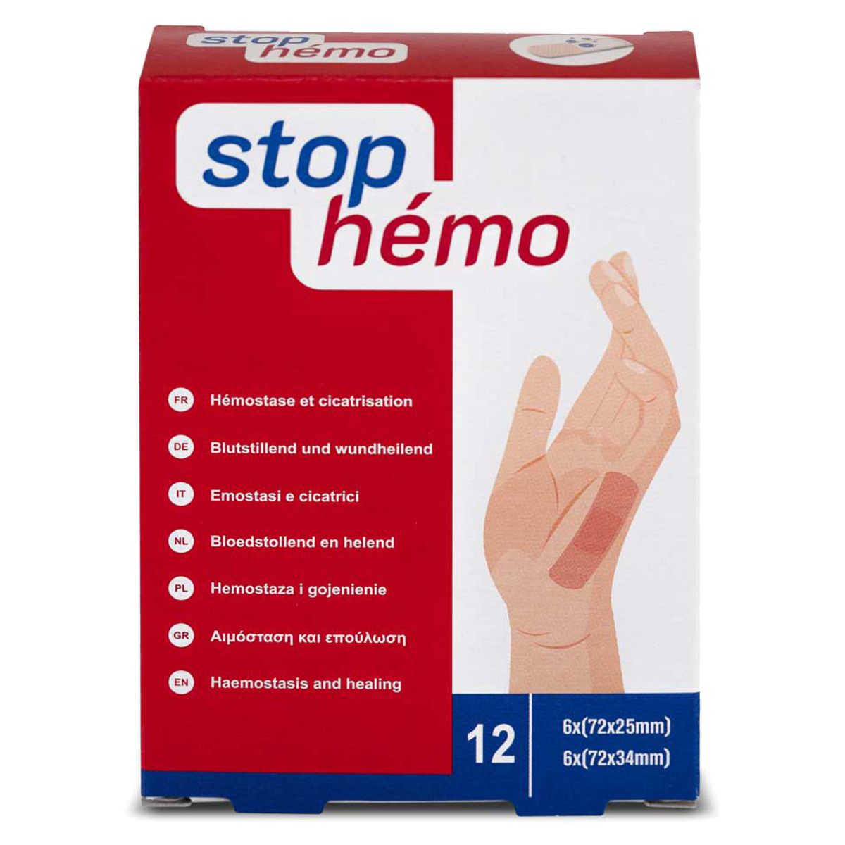 Stop Hemo Pflaster hämostatisch steril assortiert 12 Stück