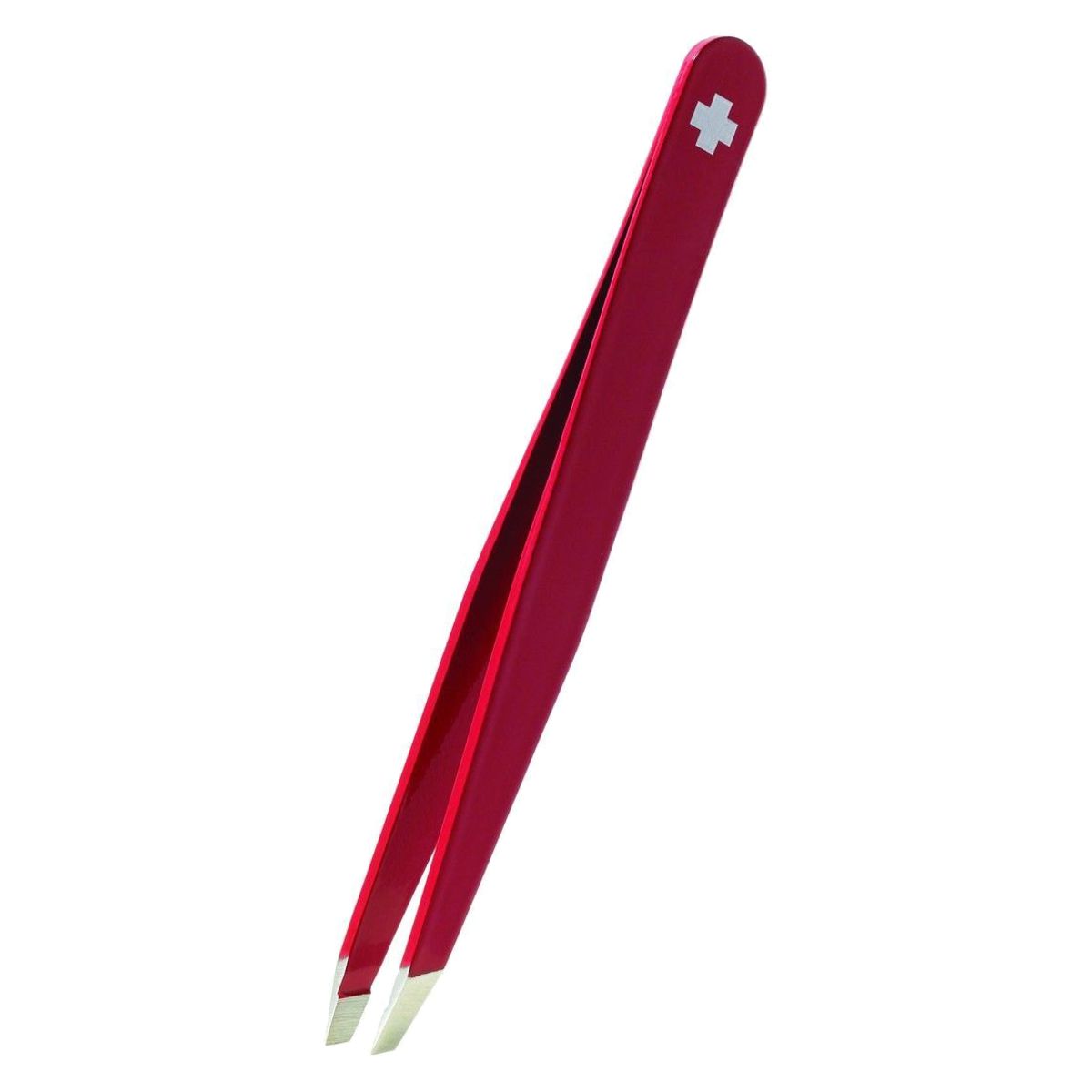 Rubis Pinzette Schweizerkreuz schräg rot Inox Rubis Pinzette Schweizerkreuz schräg rot Inox