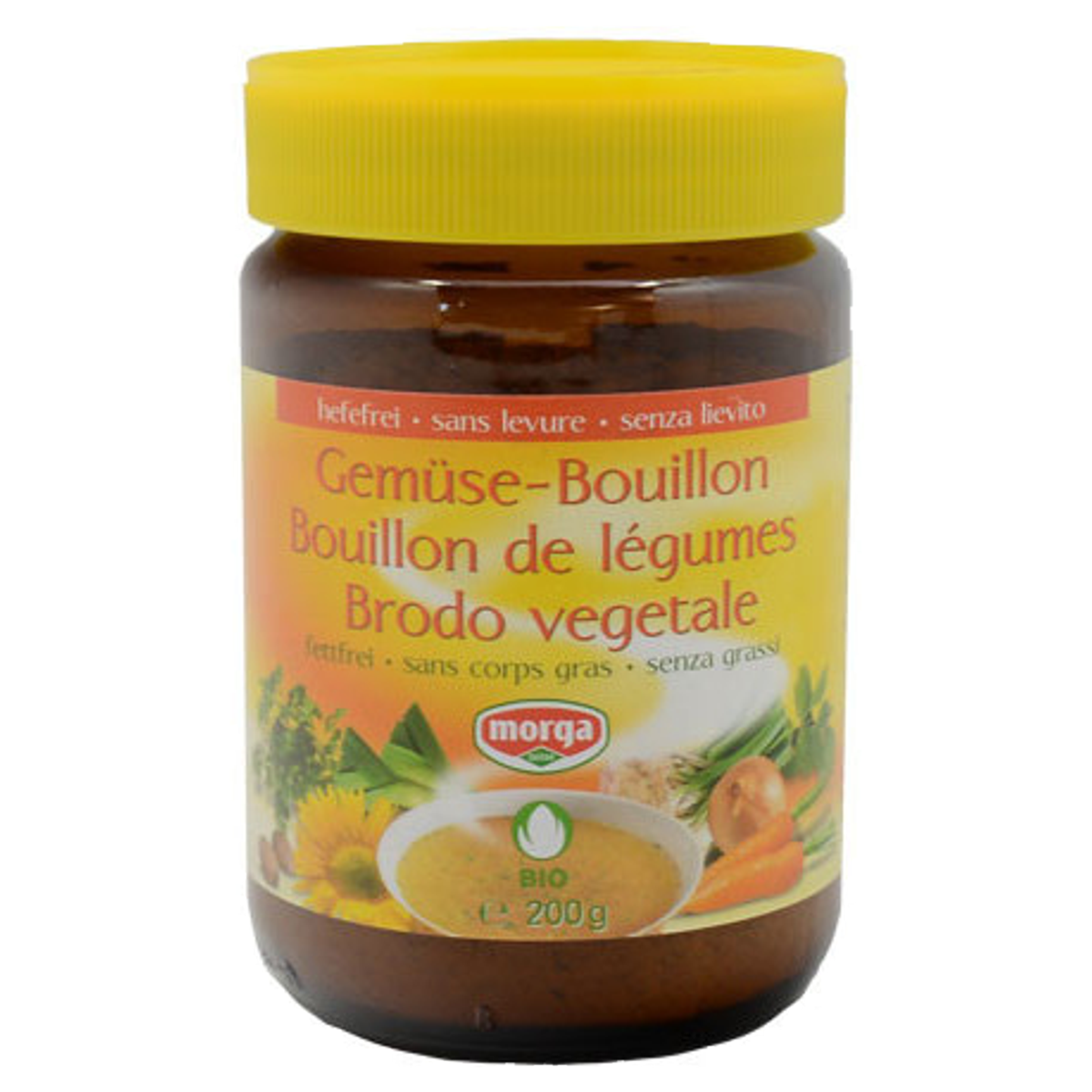 Morga Gemüse Bouillon hefefrei fettfrei Bio 200 g Morga Gemüse Bouillon hefefrei fettfrei Bio 200 g