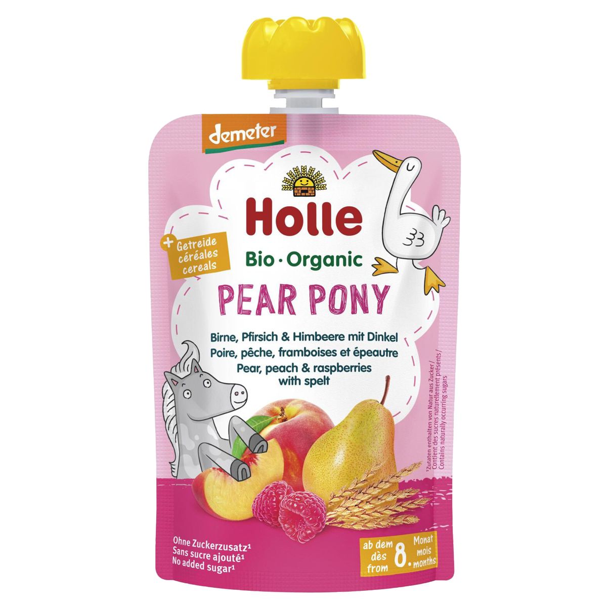 Holle Pear Pony Pouchy Birne Pfirsich Himbeer mit Dinkel 6x 100 g Holle Pear Pony Pouchy Birne Pfirsich Himbeer mit Dinkel 6x 100 g