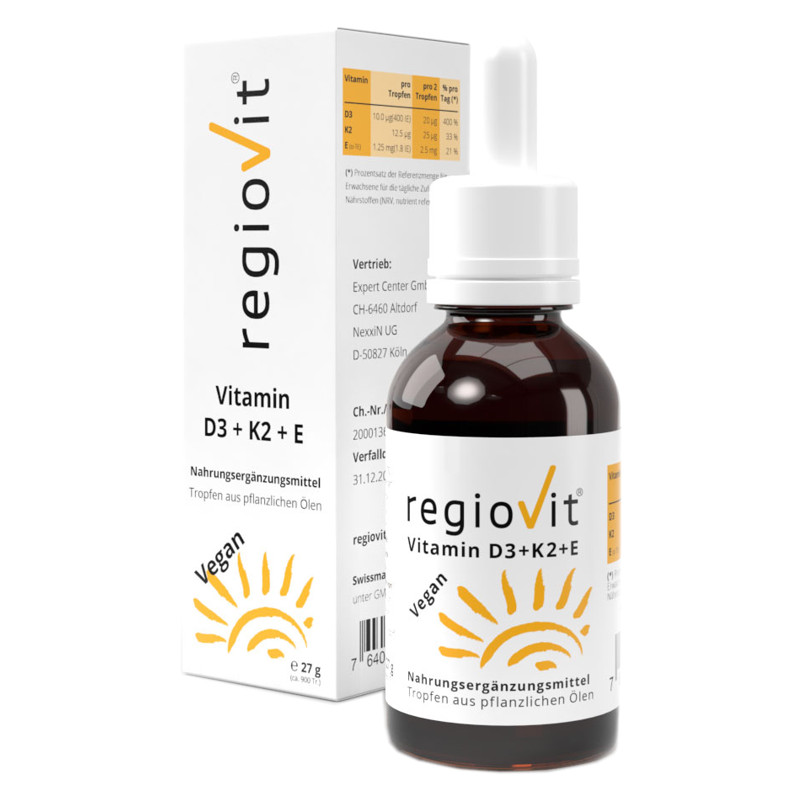 Regiovit Vitamin D3 + K2 + E Tropfen 27 g Regiovit Vitamin D3 + K2 + E Tropfen 27 g