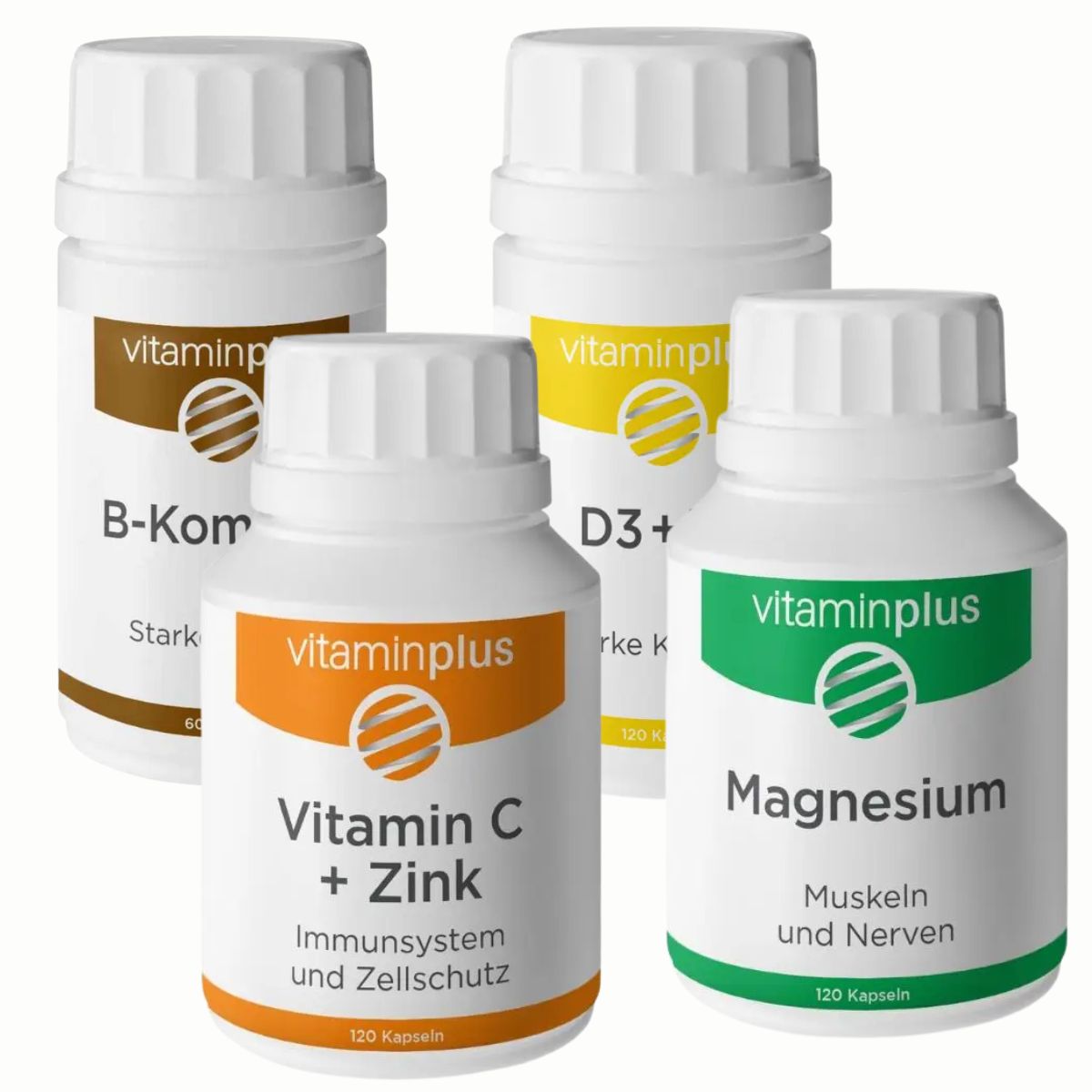 Vitaminplus B-Komplex, C + Zink, Vitamin D3 + K2 & Magnesium Vitaminplus B-Komplex, C + Zink, Vitamin D3 + K2 & Magnesium