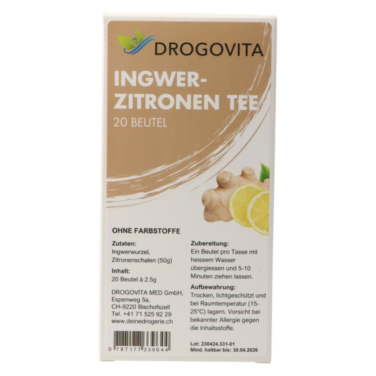 DROGOVITA Ingwer-Zitronen Tee Beutel 20 Stück DROGOVITA Ingwer-Zitronen Tee Beutel 20 Stück