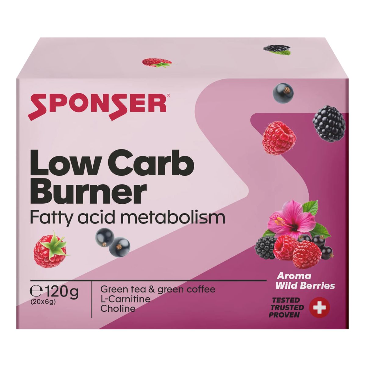 Sponser Low Carb Burner Pulver Wild Berries 20x 6 g