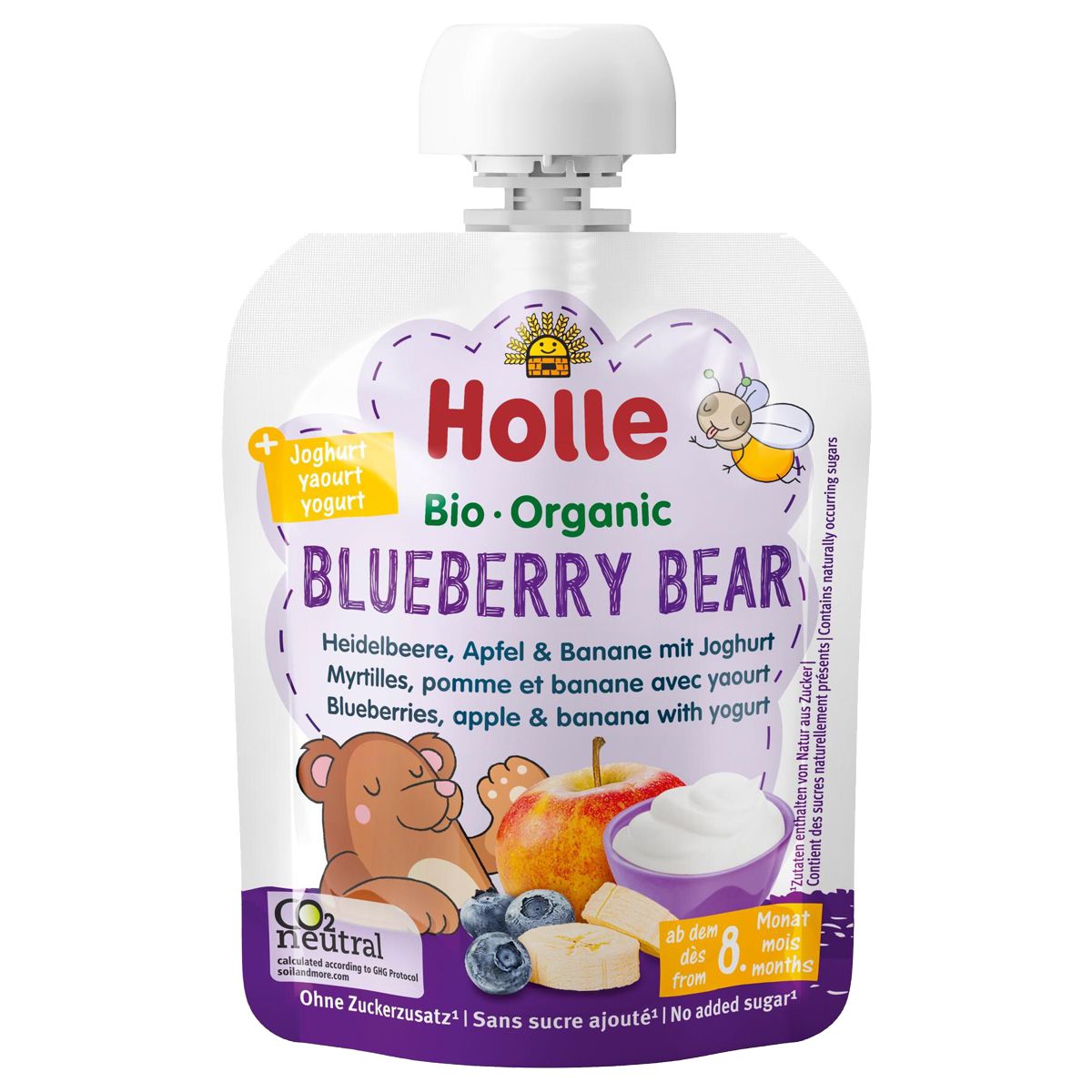 Holle Blueberry Bear Pouchy Heidelbeere Apfel Banane Joghurt 6x 85 g Holle Blueberry Bear Pouchy Heidelbeere Apfel Banane Joghurt 6x 85 g