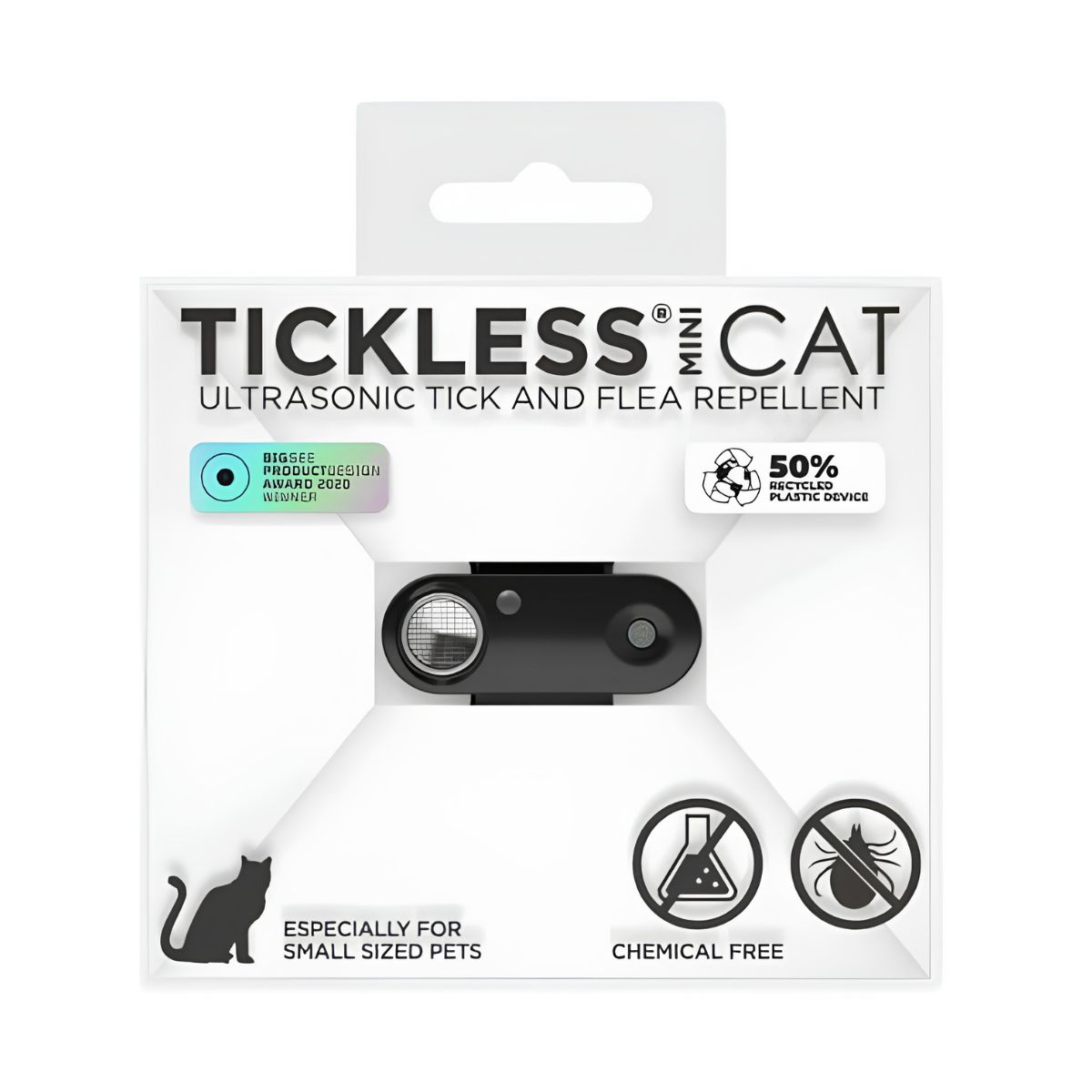 Tickless Mini Pet Cat Zecken- und Flohschutz schwarz