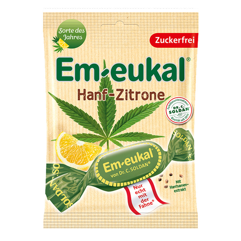 SOLDAN EM-EUKAL Hanf-Zitrone zuckerfrei 75 g