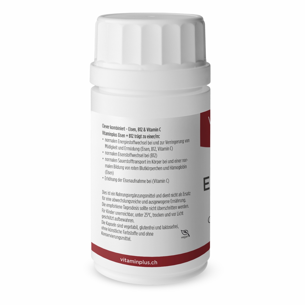 Vitaminplus Eisen 21mg + Vitamin B12 vegan Kapseln 60 Stück Vitaminplus Eisen 21mg + Vitamin B12 vegan Kapseln 60 Stück