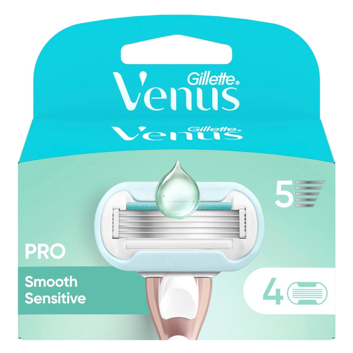 GILLETTE Venus Deluxe Smooth Klingen Sensitive 4 Stück