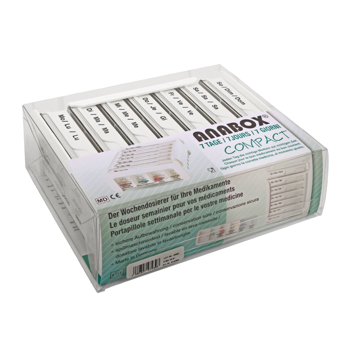 ANABOX Medidispenser compact 7Tage weiss 4 F D/F/I