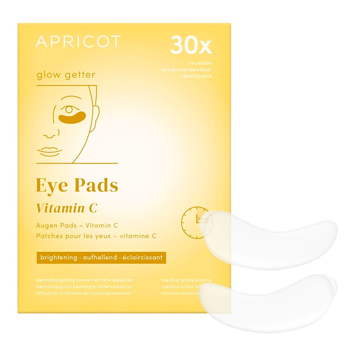 Apricot Augen Pads mit Vitamin C wiederverwendbar 2 Stück