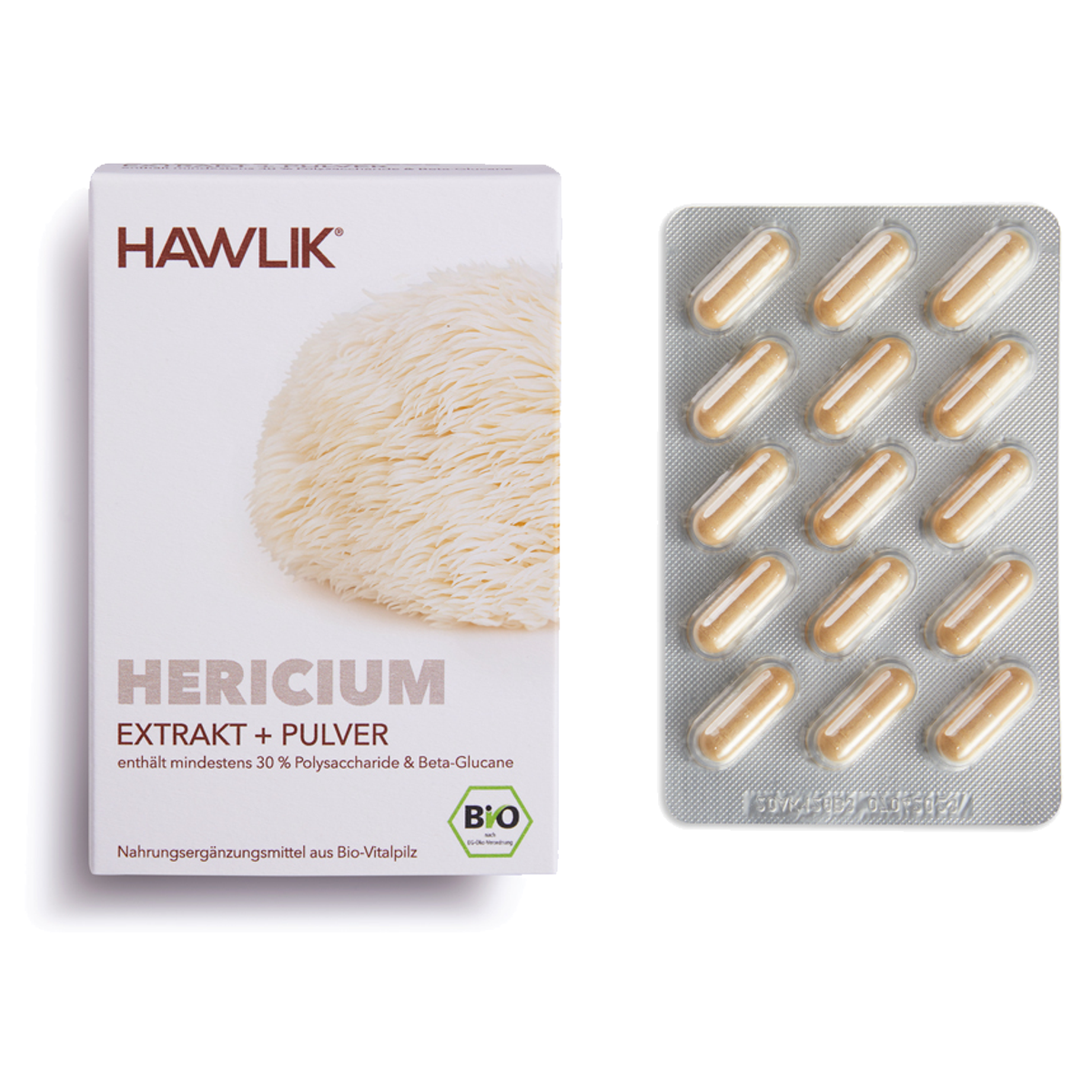 Hawlik Bio Hericium Extrakt + Pulver Kapseln 60 Stück