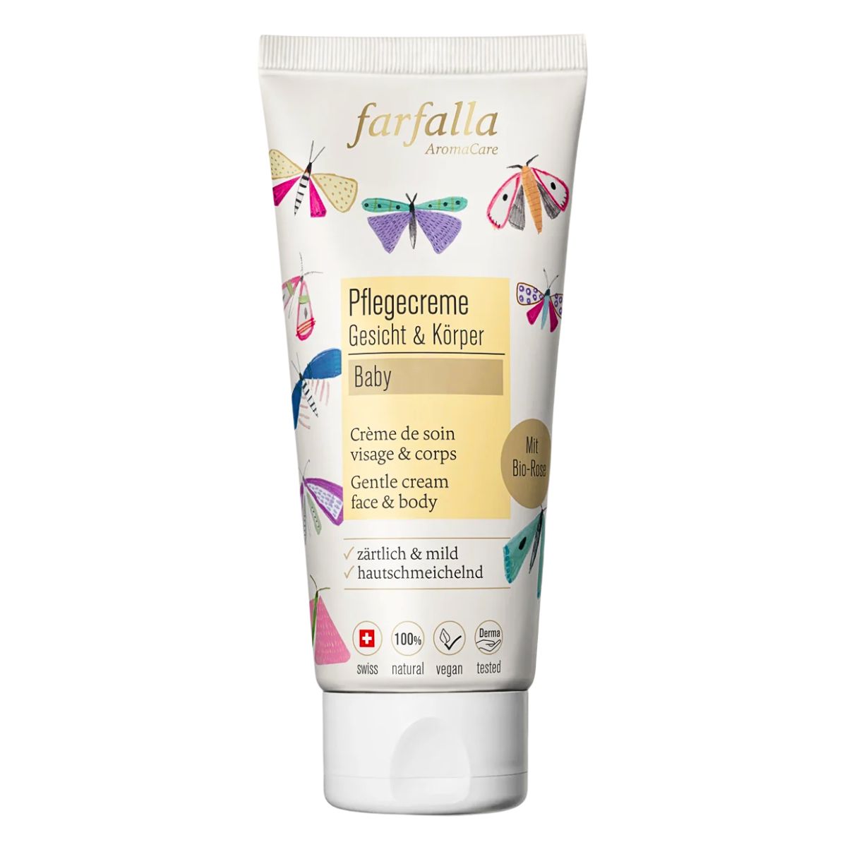 FARFALLA Baby Pflegecreme Gesicht & Körper Rose 100 ml