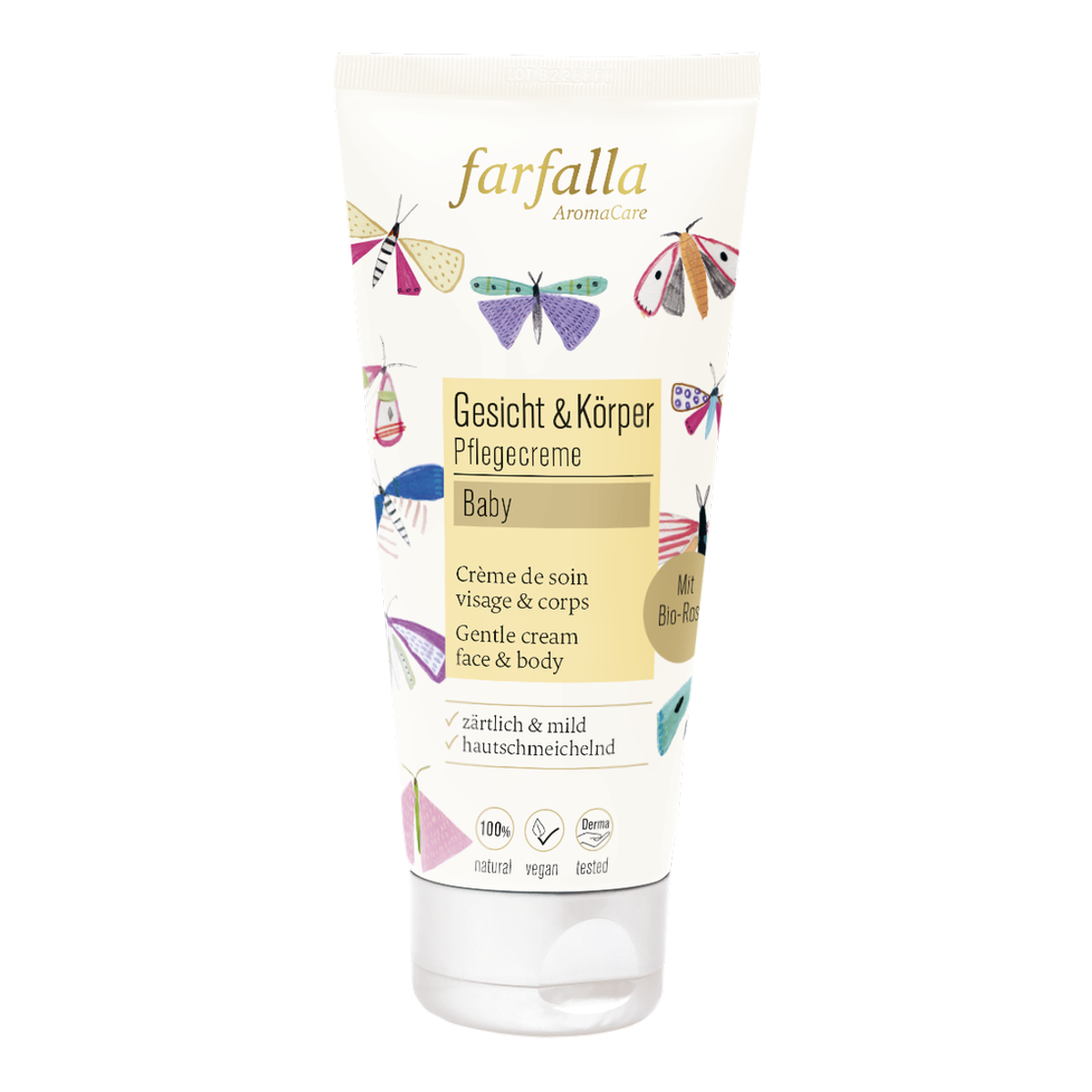 FARFALLA Baby Pflegecreme Gesicht & Körper Rose 100 ml FARFALLA Baby Pflegecreme Gesicht & Körper Rose 100 ml