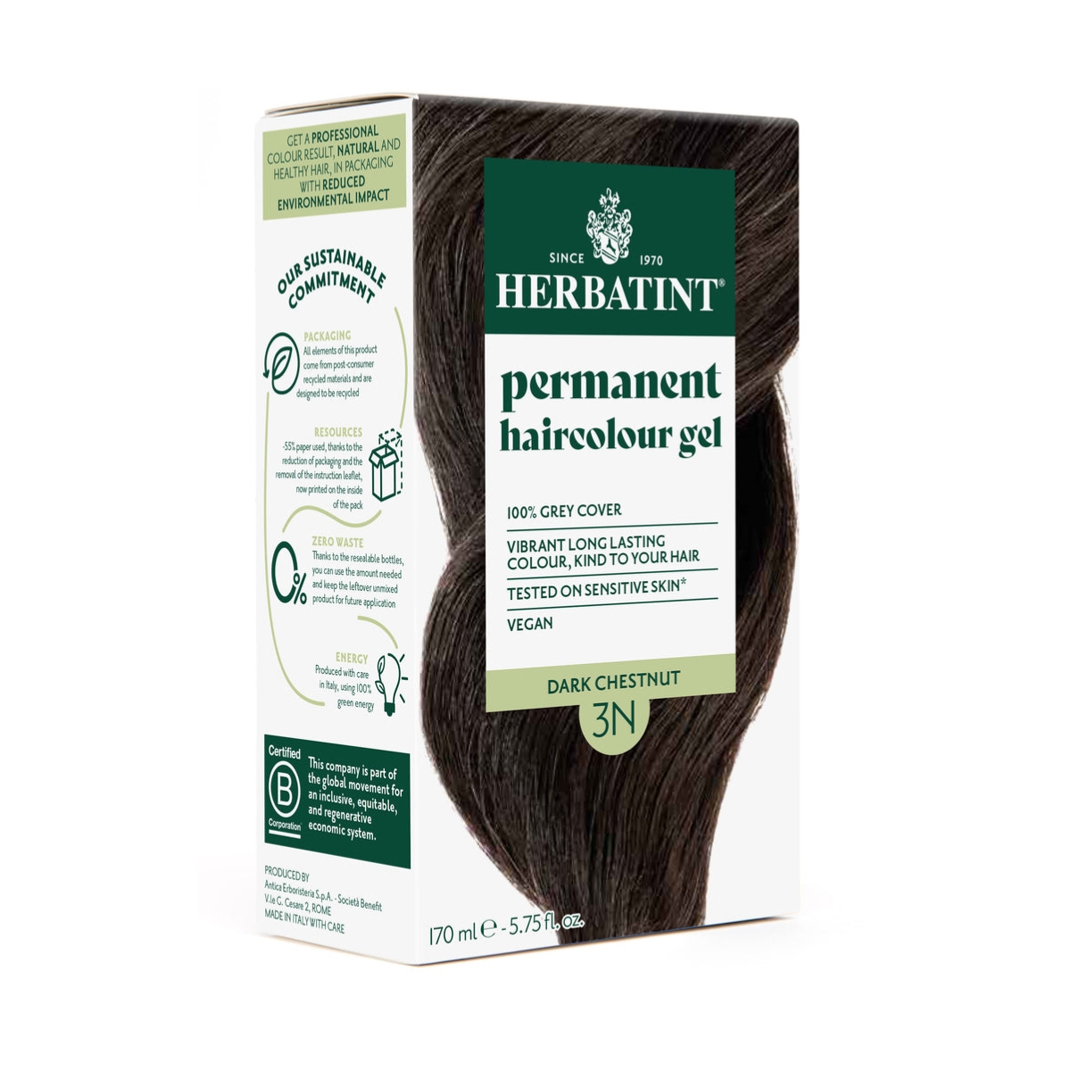 HERBATINT Haarfärbegel 3N Dunkles Kastanienbraun 170 ml HERBATINT Haarfärbegel 3N Dunkles Kastanienbraun 170 ml