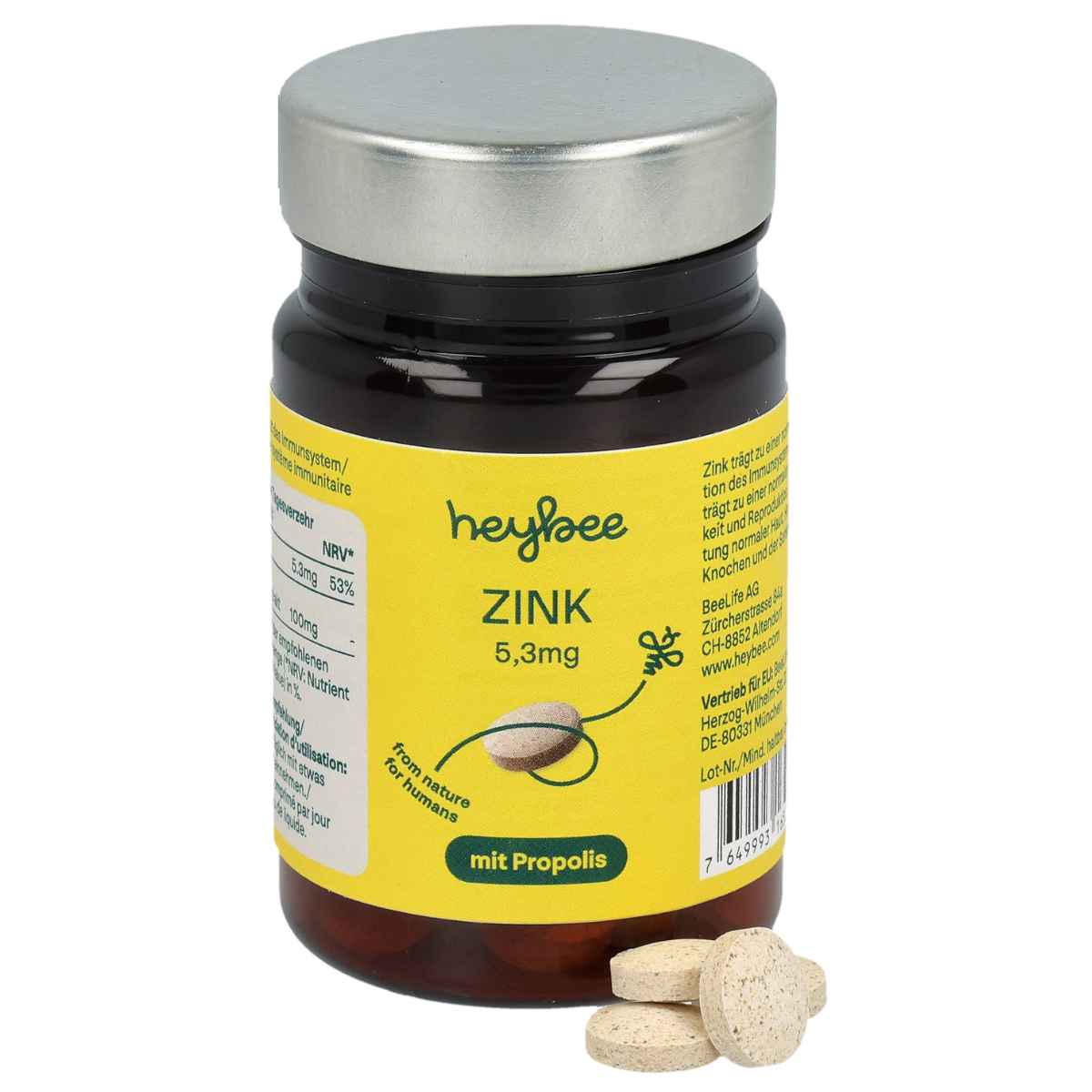 Heybee Zink 5.3 mg + Propolis Tabletten 100 Stück