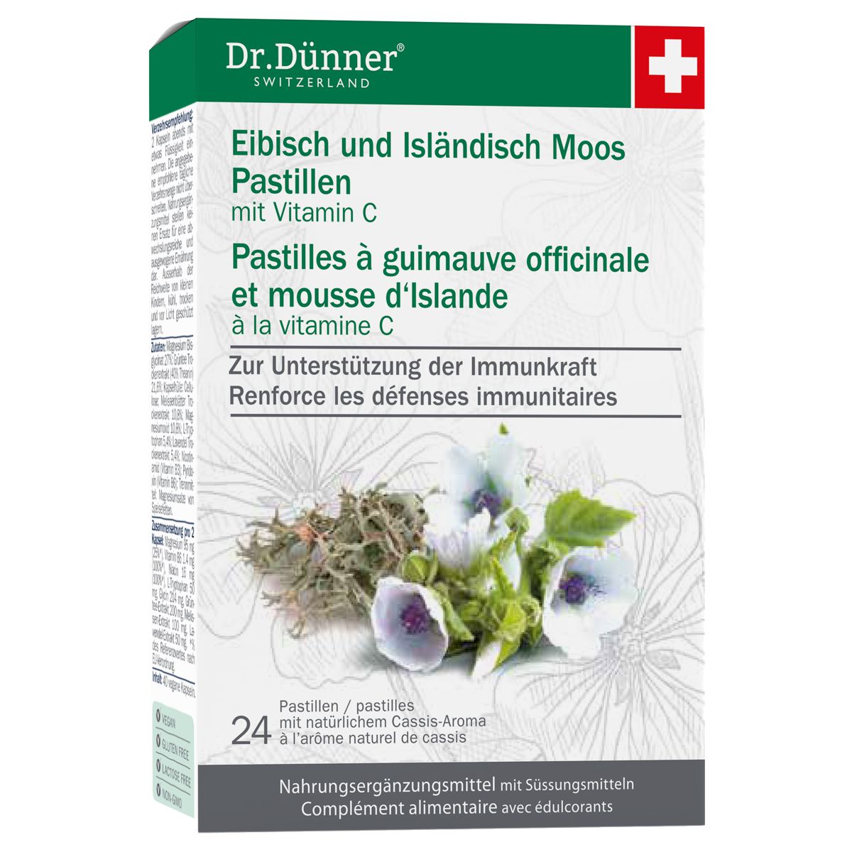 Dr. Dünner Eibisch und Isländisch Moos Pastillen 24 Stück