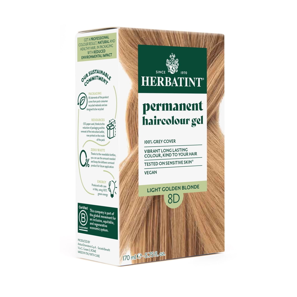 HERBATINT Haarfärbegel 8D Helles Goldblond 170 ml