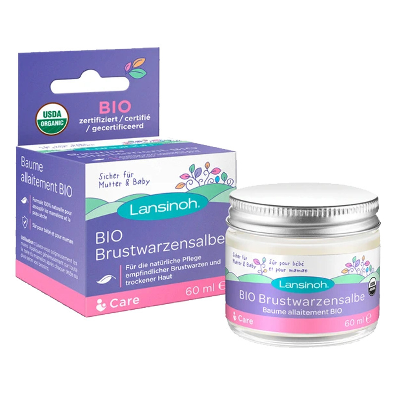 Lansinoh Bio Brustwarzensalbe für die natürliche Pflege empfindlicher Brustwarzen und trockener Haut