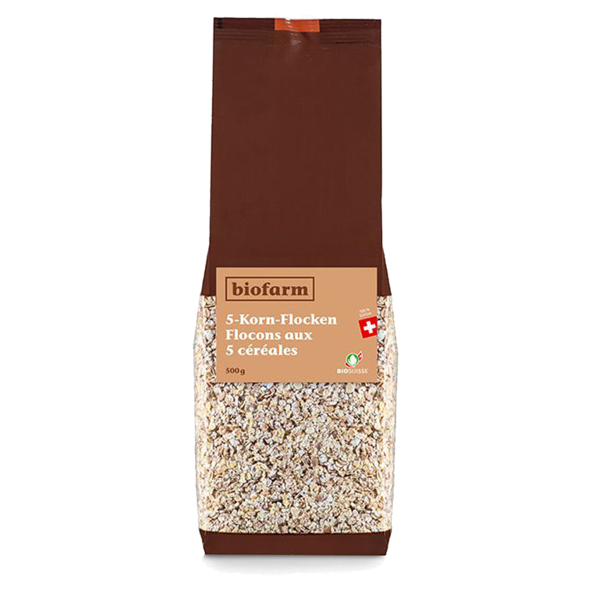 Biofarm 5 Korn Flocken Knospe Beutel 500 g