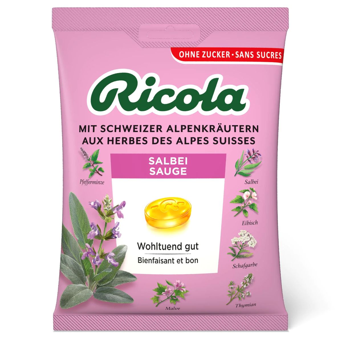 Ricola Salbei Bonbons ohne Zucker Beutel 125 g Ricola Salbei Bonbons ohne Zucker Beutel 125 g