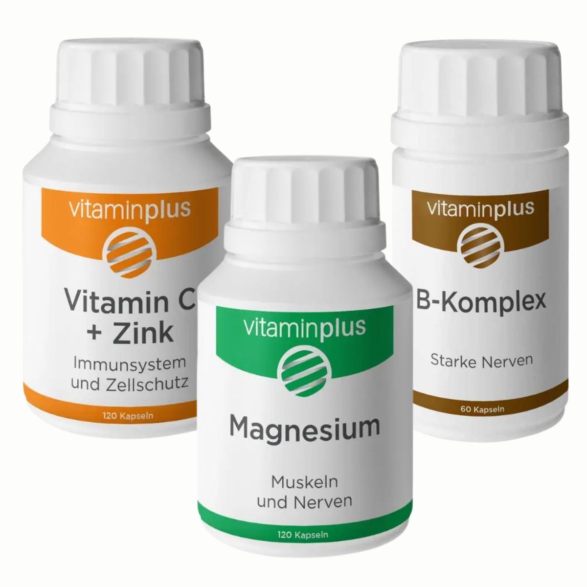 Vitaminplus B-Komplex, Vitamin C + Zink & Magnesium Vitaminplus B-Komplex, Vitamin C + Zink & Magnesium