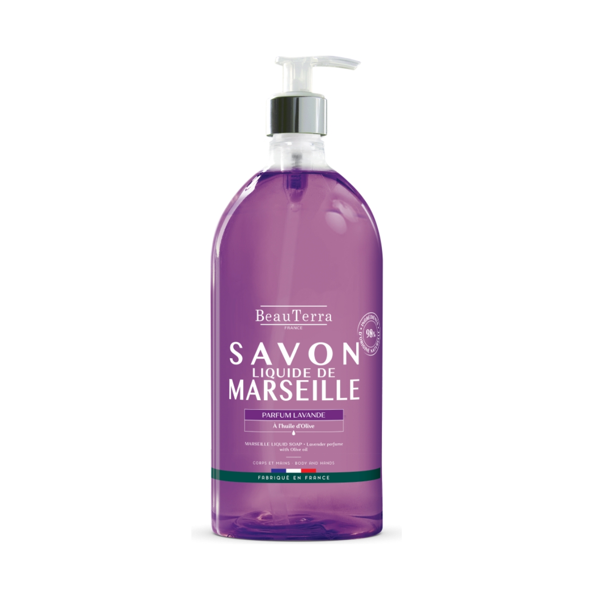 BeauTerra Savon liquide de Marseille Lavande BeauTerra Savon liquide de Marseille Lavande