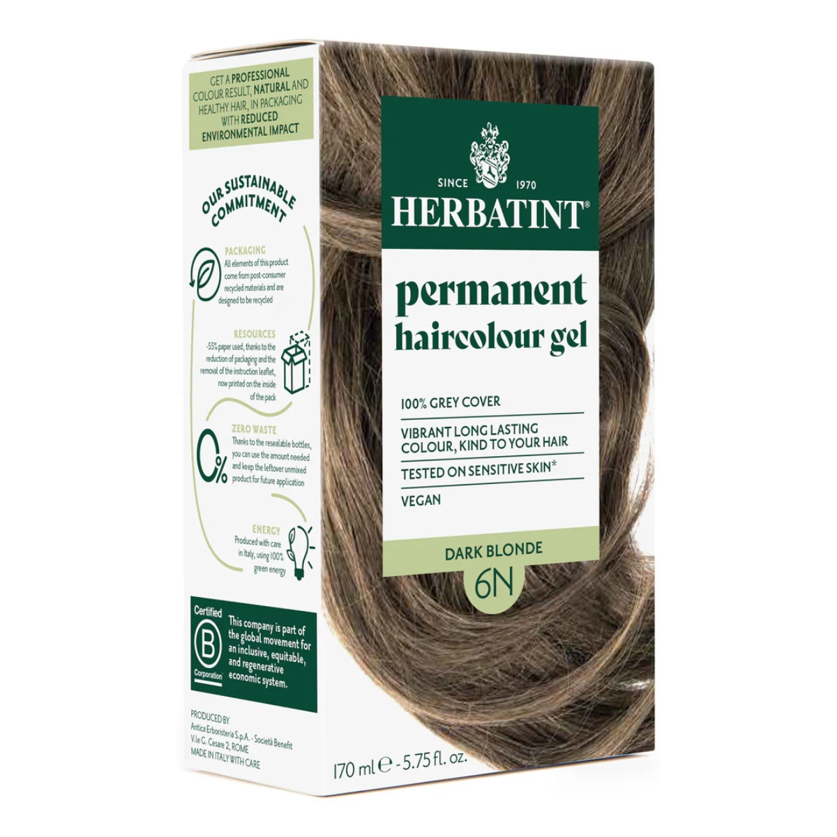 HERBATINT Haarfärbegel 6N Dunkelblond 150 ml