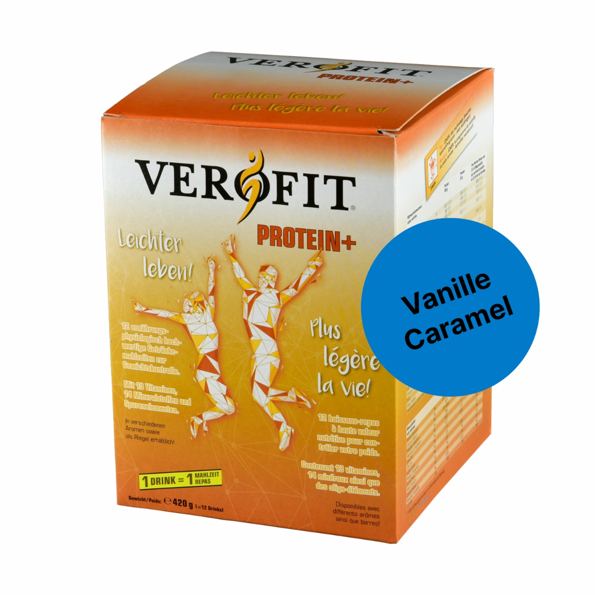 VEROFIT Protein+ Pulver Vanille Caramel 12 Beutel 35 g